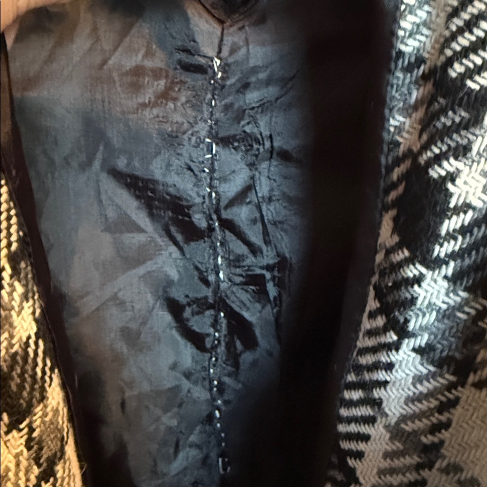Paris Blues Black and White Plaid Trench Coat - Picture 7 of 7
